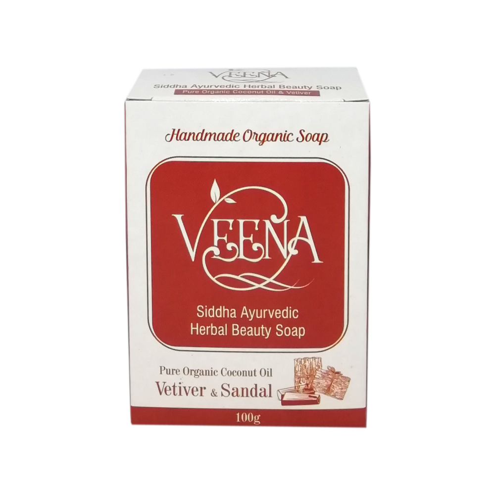 Veena Vetiver and Sandal Natural Soap - 100 g ( Pack of 3 )
