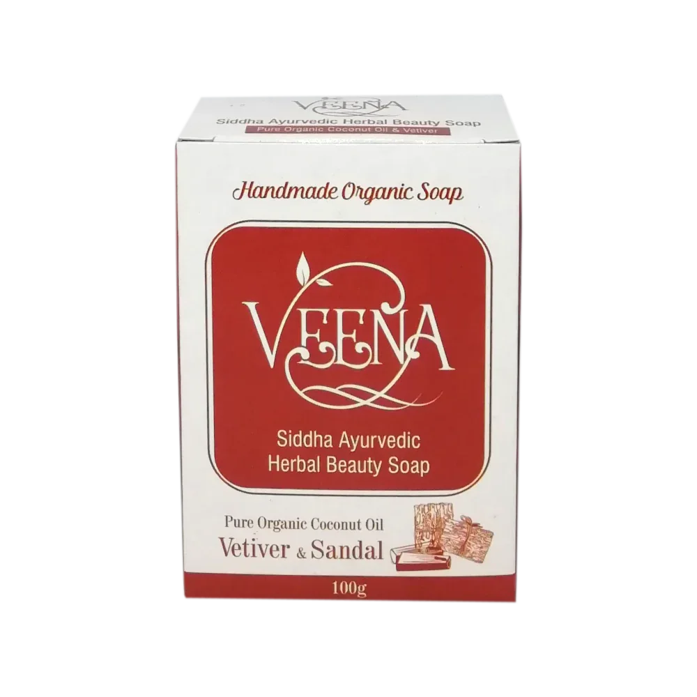 Veena Vetiver and Sandal Natural Soap - 100 g ( Pack of 3 ) - Orgoshops
