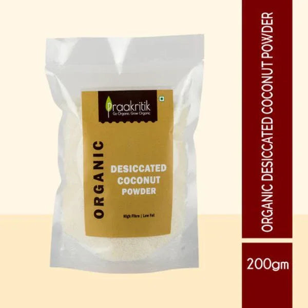 Praakritik Organic Dessicated Coconut-200g - Orgoshops