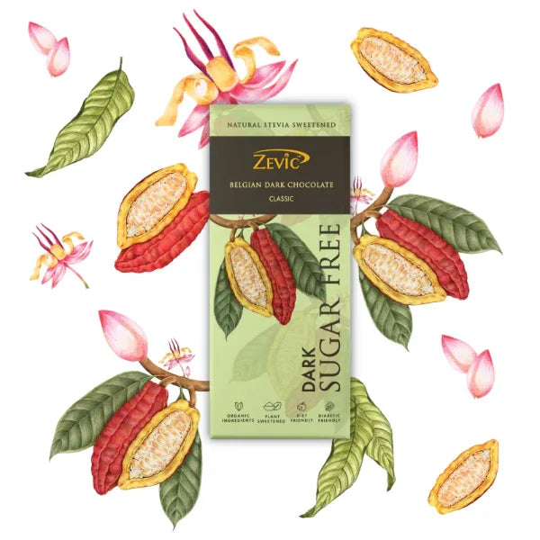 Zevic Classic Stevia Chocolate 40 gm - Orgoshops