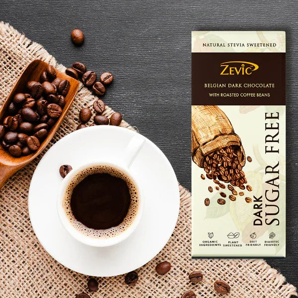Zevic Stevia Chocolate with Roasted Coffee Beans 40 gm - Orgoshops