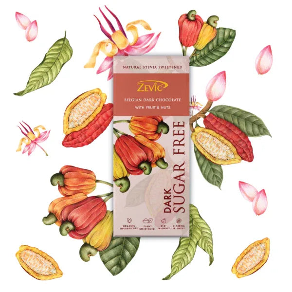 Zevic Belgian Couverture Chocolate with Organic Fruit and Nuts 40 gm - Orgoshops