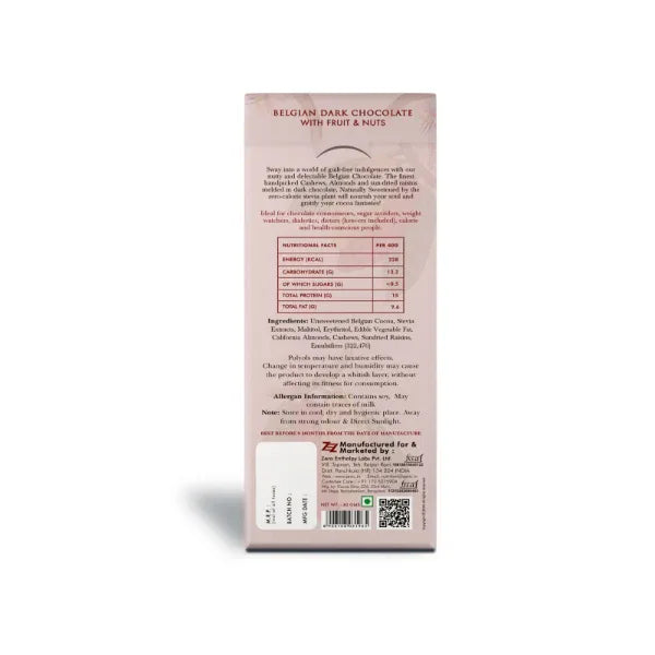 Zevic Belgian Couverture Chocolate with Organic Fruit and Nuts 40 gm - Orgoshops