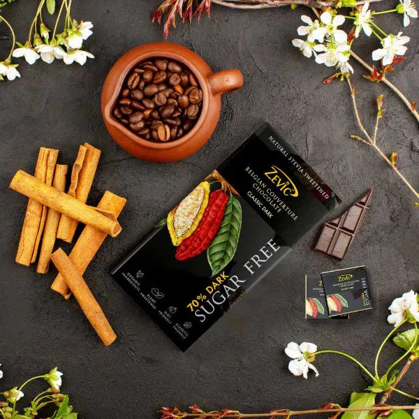 Zevic Belgian Couverture Chocolate with Unsweetened Belgian Cocoa and Rose 96 gm - Orgoshops