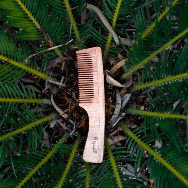 Neem Wood Comb With Handle (Narrow)-300gm - Orgoshops