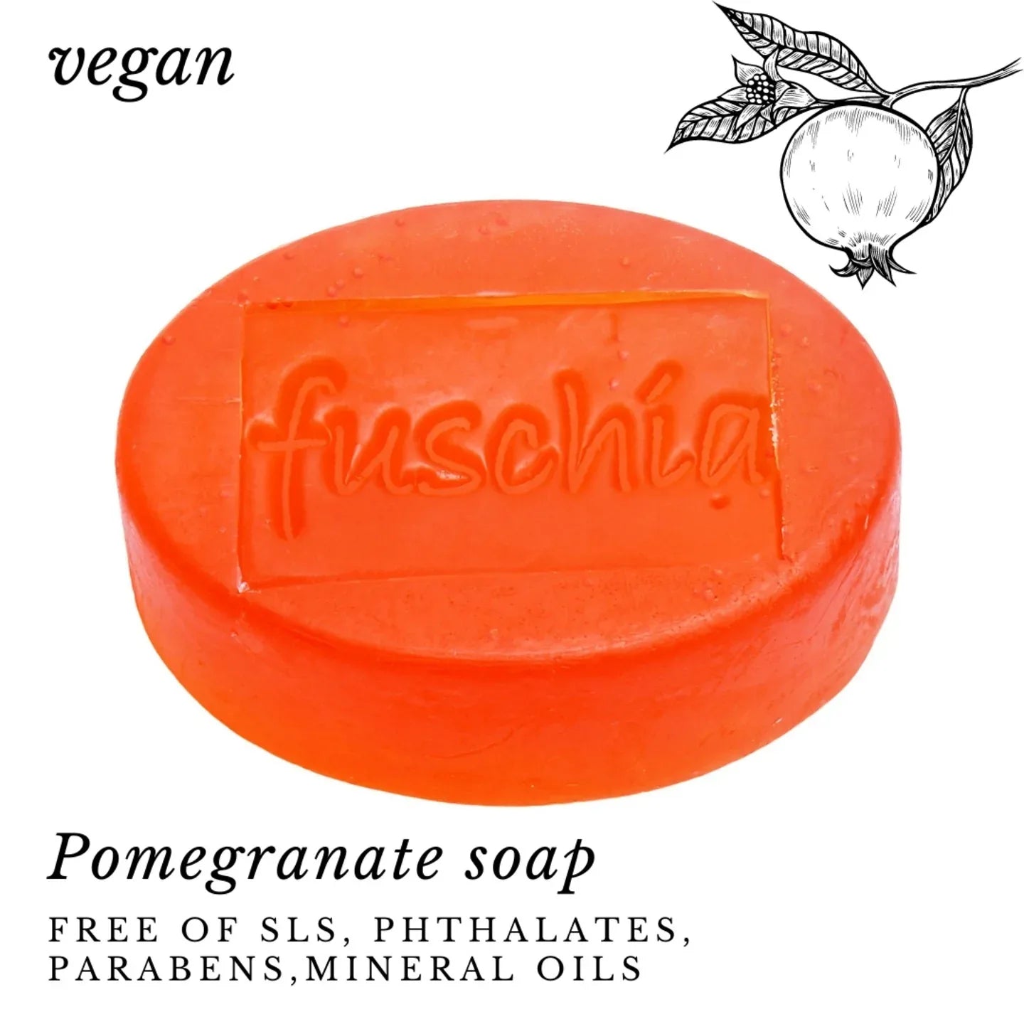 Fuschia - Pomegranate Natural Handmade Herbal Soap - 100g - Orgoshops