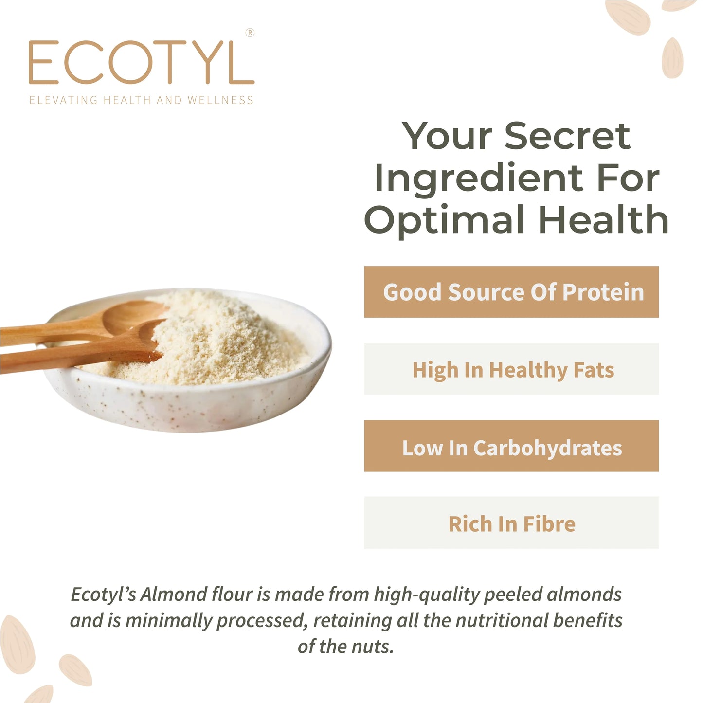 Ecotyl Almond Flour (Blanched) | Gluten Free | Keto Friendly - 200g - Orgoshops