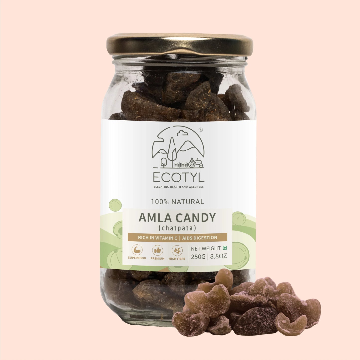 Ecotyl Amla Candy (Chatpata) | After Meal Digestive | Good for Gut Health - 250g - Orgoshops
