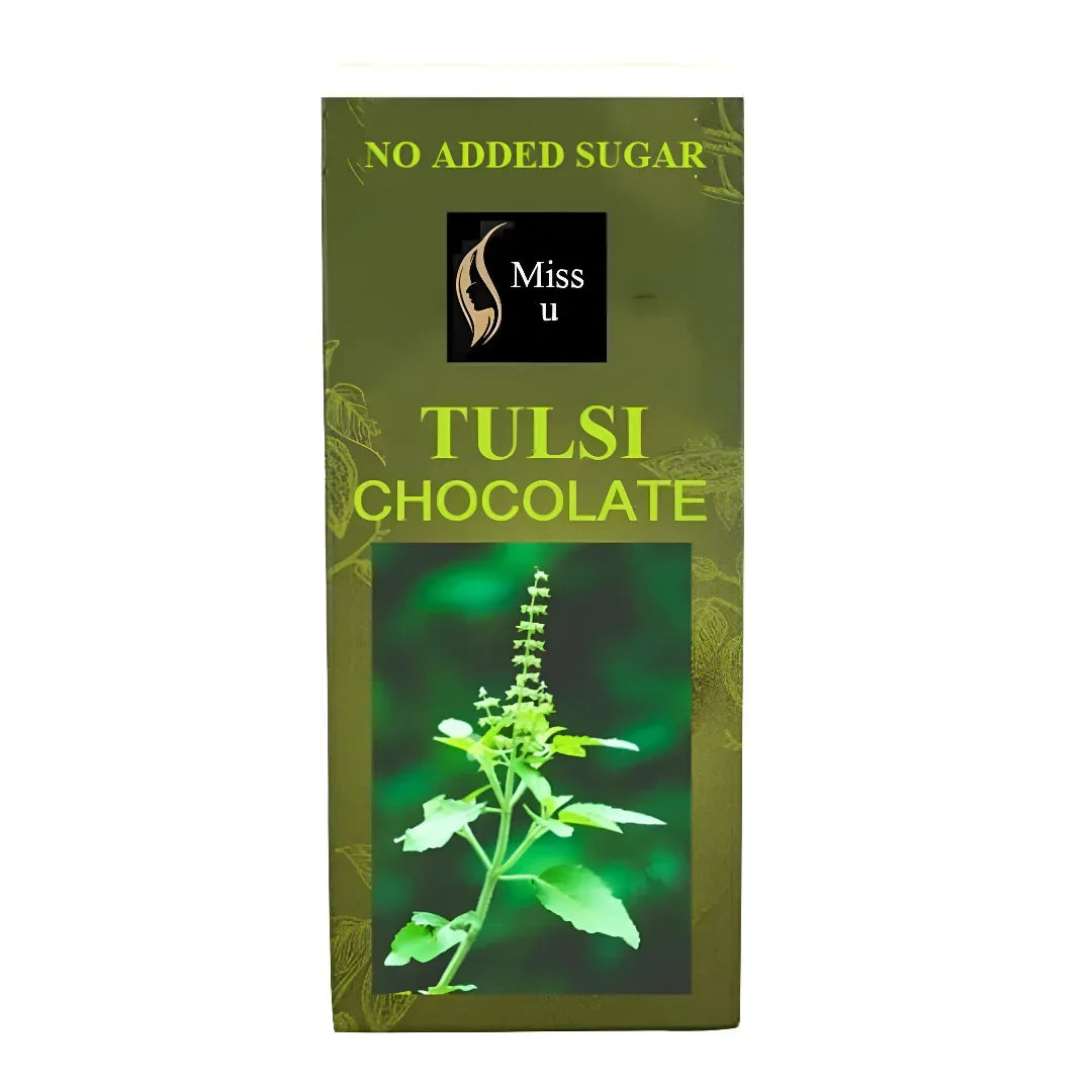 Amrutha Exports Miss U No Added Sugar Tulsi Dark Chocolate Bar - 120g - Orgoshops