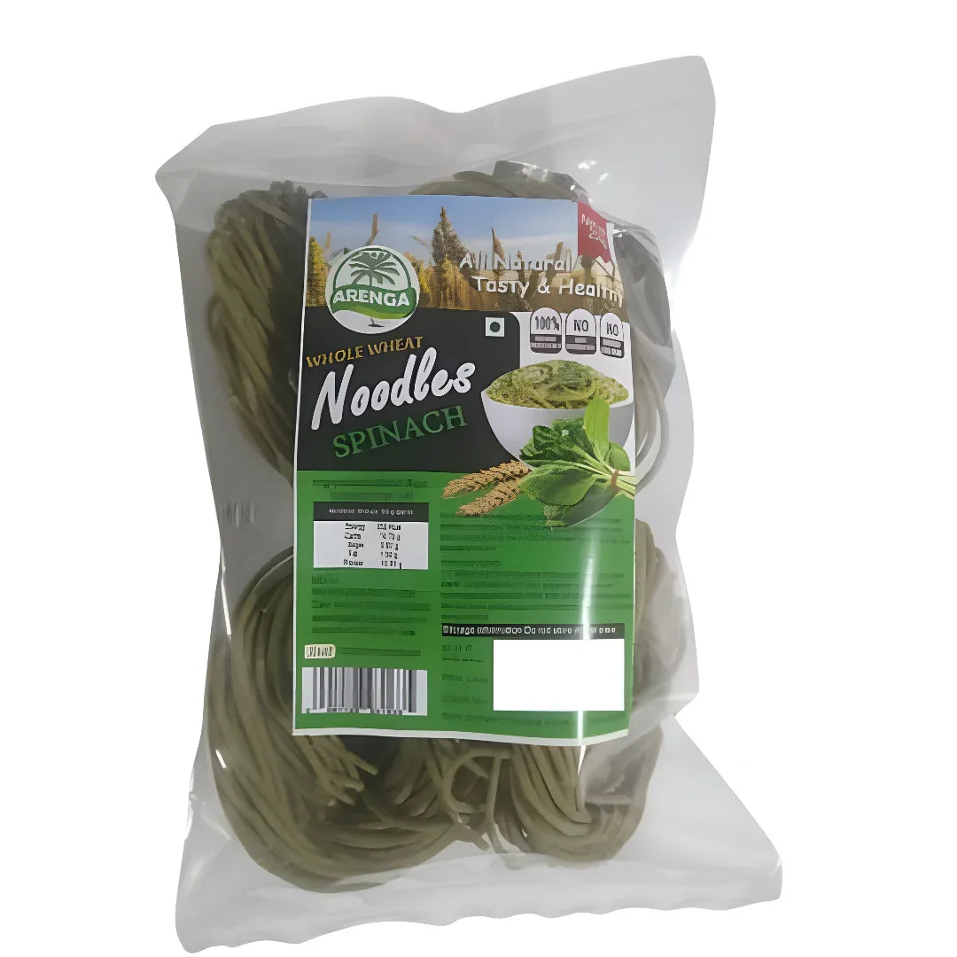 Arenga Whole Wheat Spinach Noodles / Pasalai Keerai Noodles / Chira Noodles / Palakura Noodles / Paalak Noodles - 250 g - Orgoshops