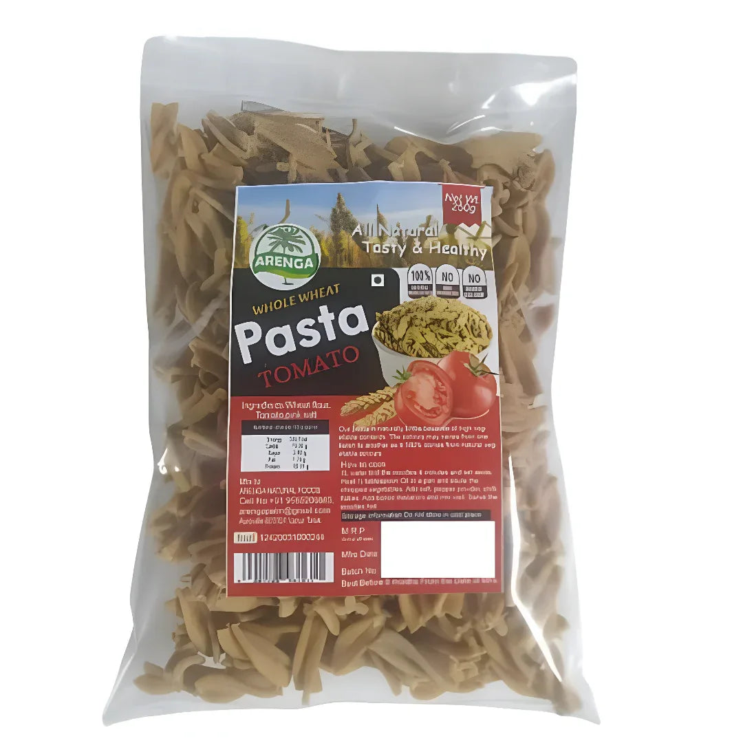 Arenga Whole Wheat Tomato Pasta / Thakkali Pasta / Thakkaali Pasta / Tamota Pasta / Tamaatar Paasta - 250 g - Orgoshops