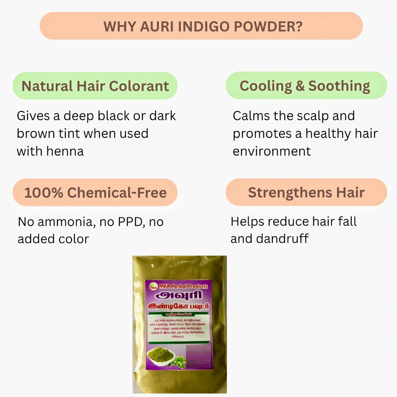 MKA Herbal Avuri Indigo Powder - 80 g (Pack of 2)