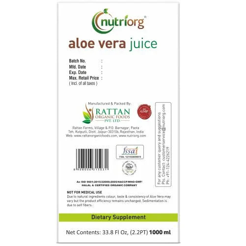 Nutriorg Aloevera Juice - 1000ml - Orgoshops