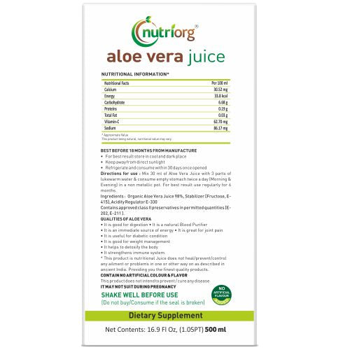 Nutriorg Aloevera Juice - 500ml