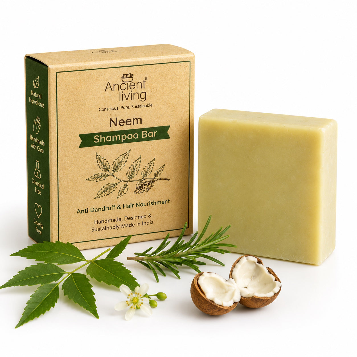 Ancient Living Neem Shampoo Bar - 50 g