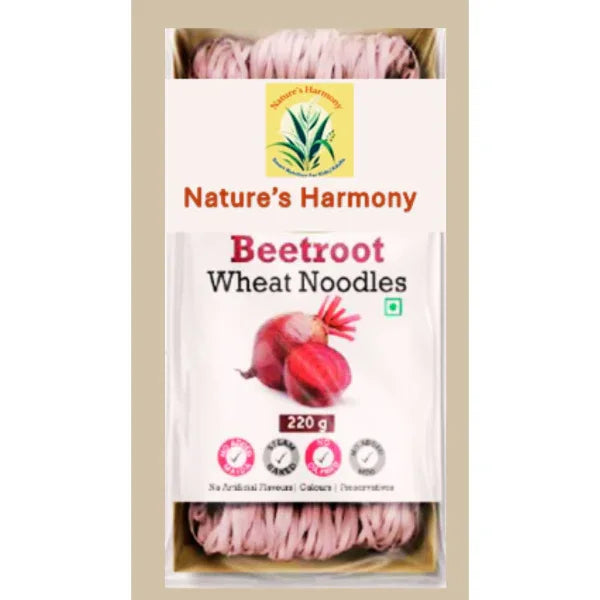 Nature's Harmony : Beetroot Wheat Noodles - 220Grams - Orgoshops