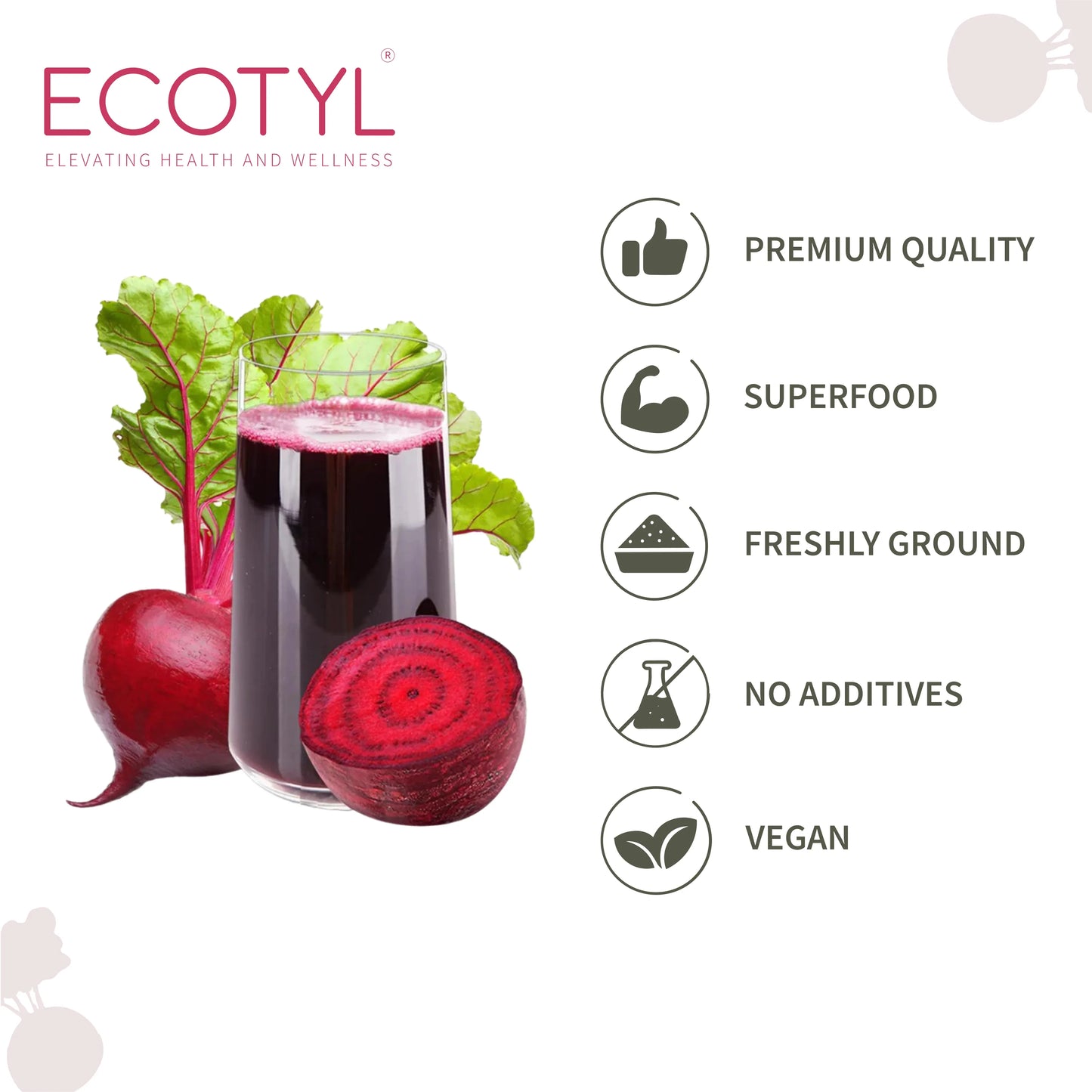 Ecotyl Beetroot Powder | Boosts Metabolism | Good For Skin - 100g - Orgoshops