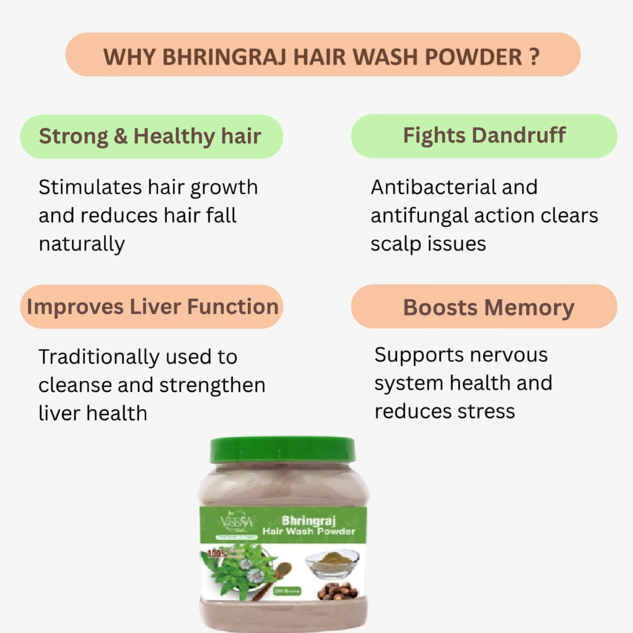 Veena Bhringaraj Hair Wash Powder - 200 g ( Pack of 2)