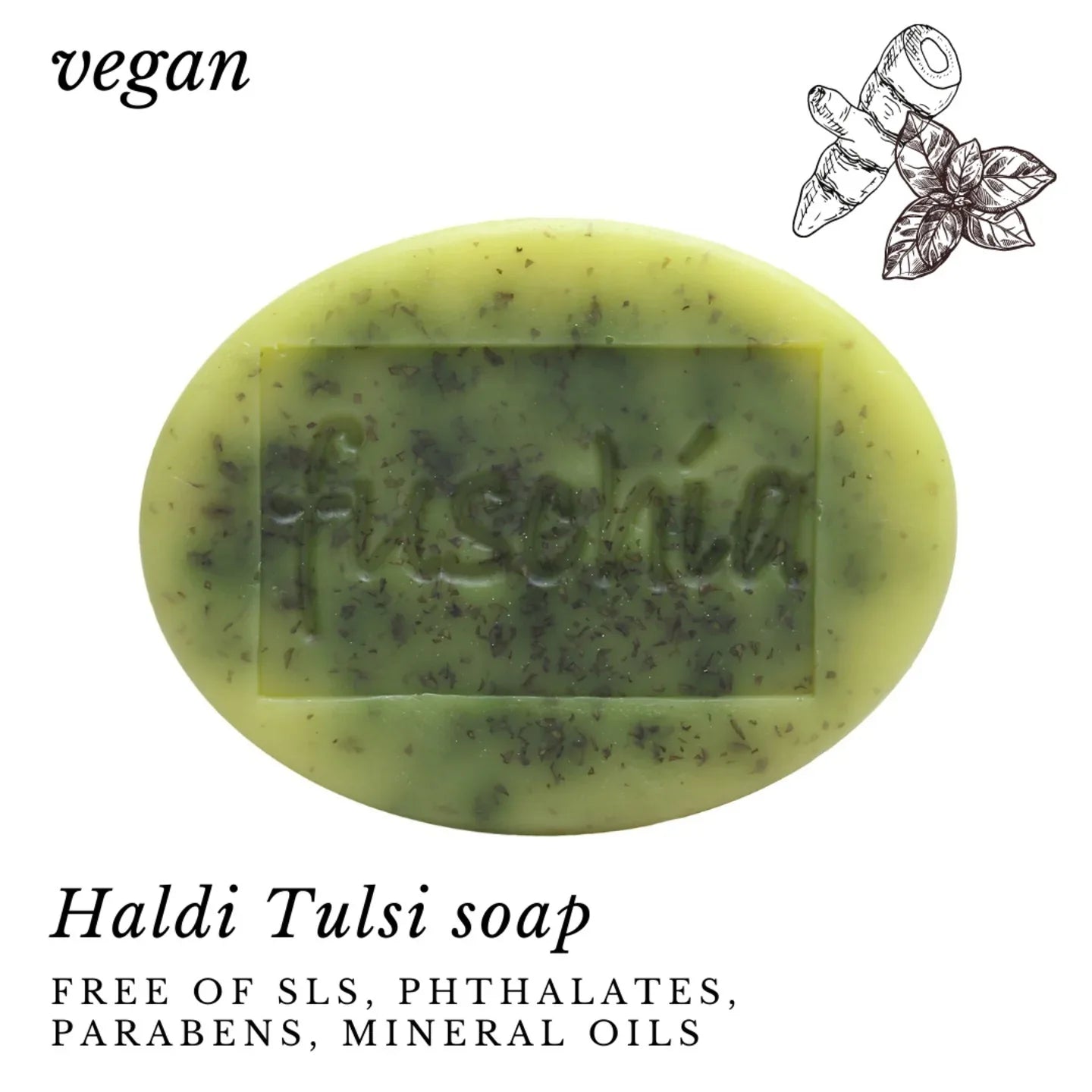 Fuschia - Haldi Tulsi Natural Handmade Herbal Soap - 100g - Orgoshops