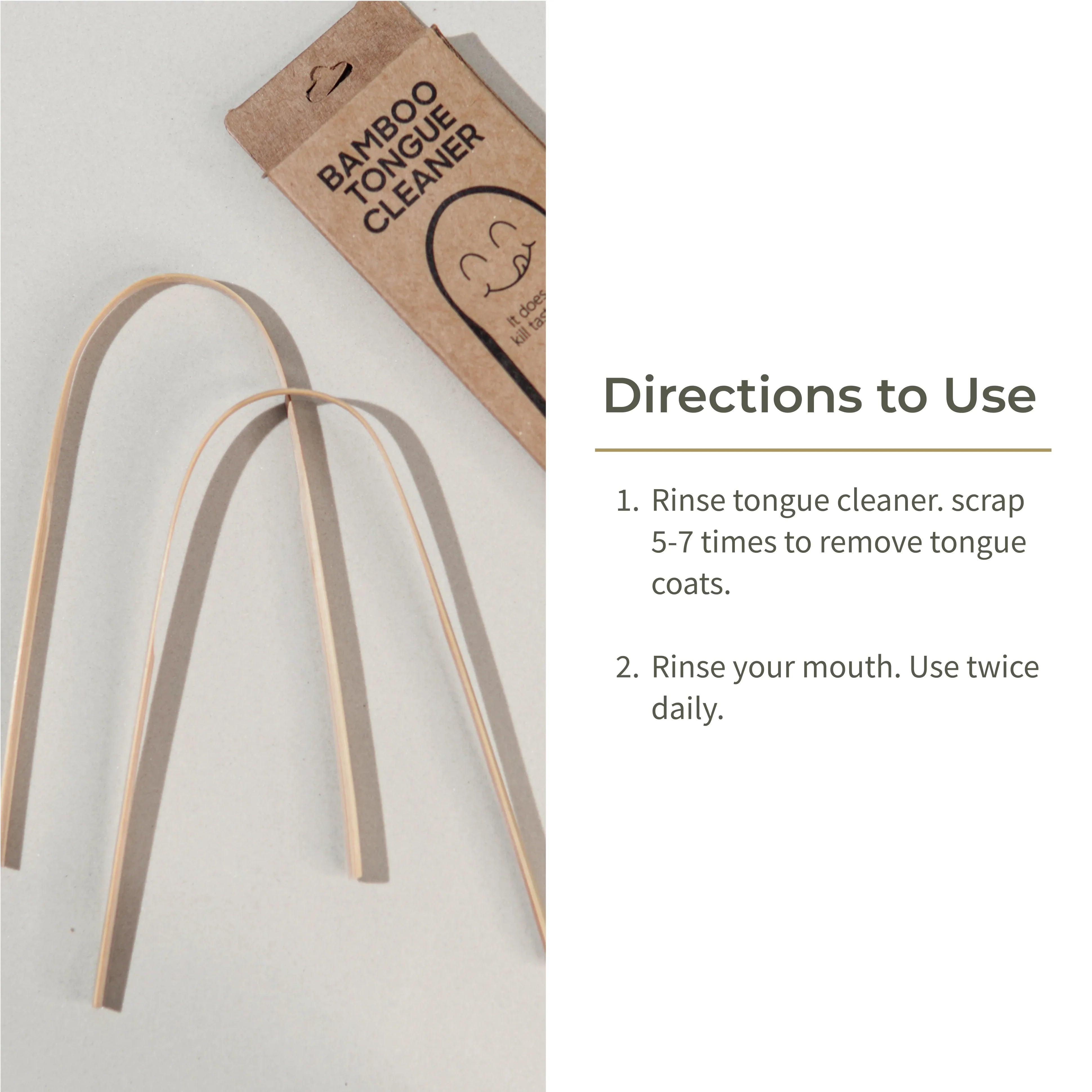 Ecotyl Bamboo Tongue Cleaner | For Oral Hygiene & Fresh Breath - Set of 2 - Orgoshops