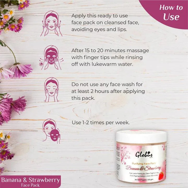 Purifying Banana & Strawberry Anti Aging Face Pack 125gms - Orgoshops