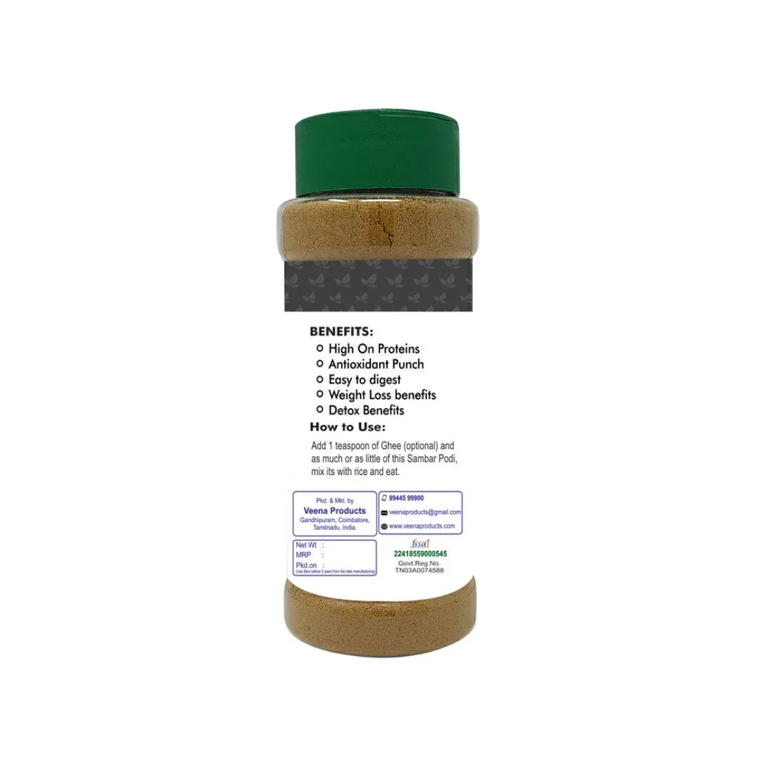 Veena : Products Pepper Sambar Podi - 100 g ( Pack of 3) - Orgoshops