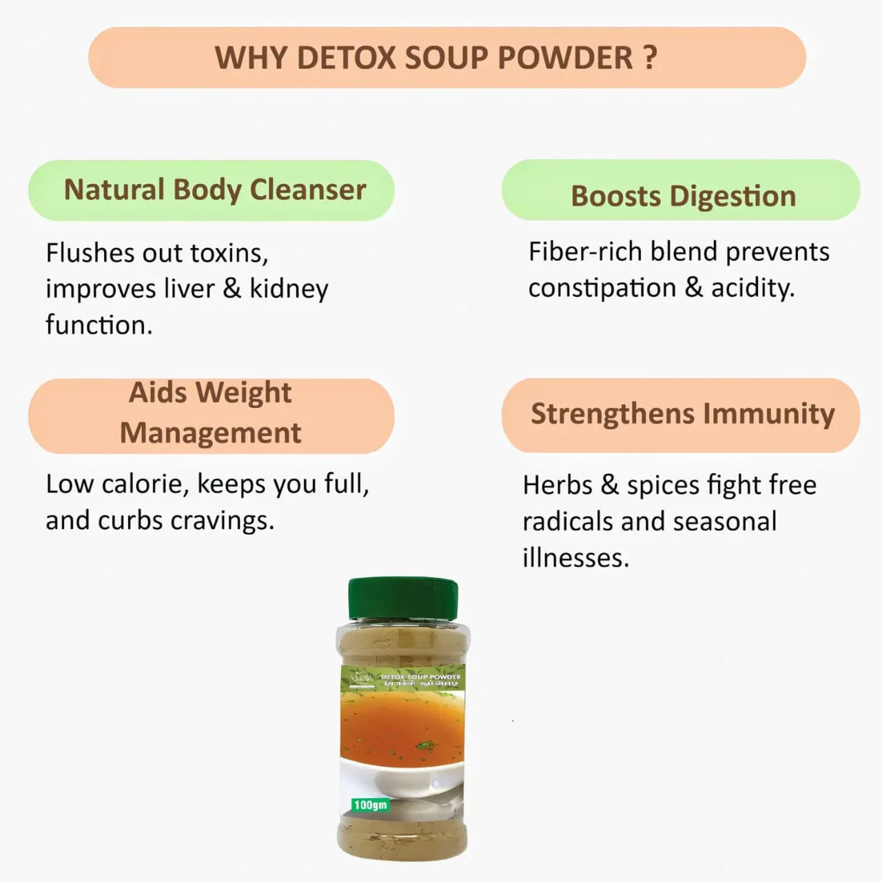 Veena Detox Soup Powder - 120g ( Pack of 2 ) - Orgoshops