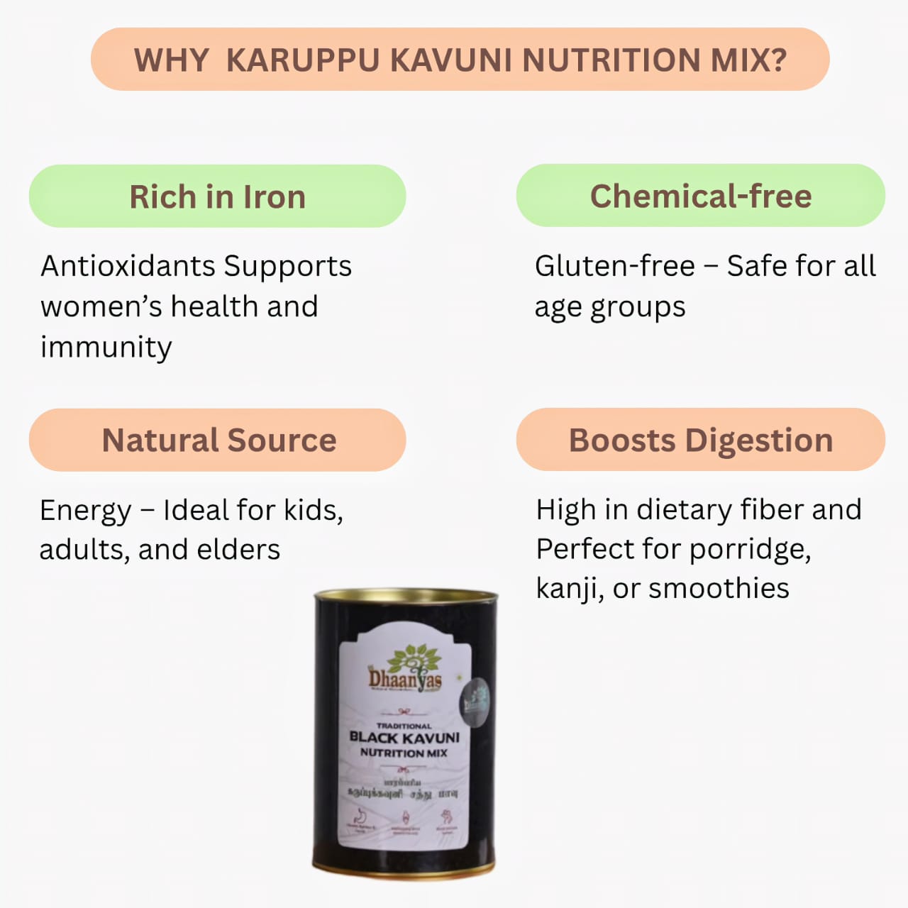 Benefits of Karuppu kavuni nutrition mix
