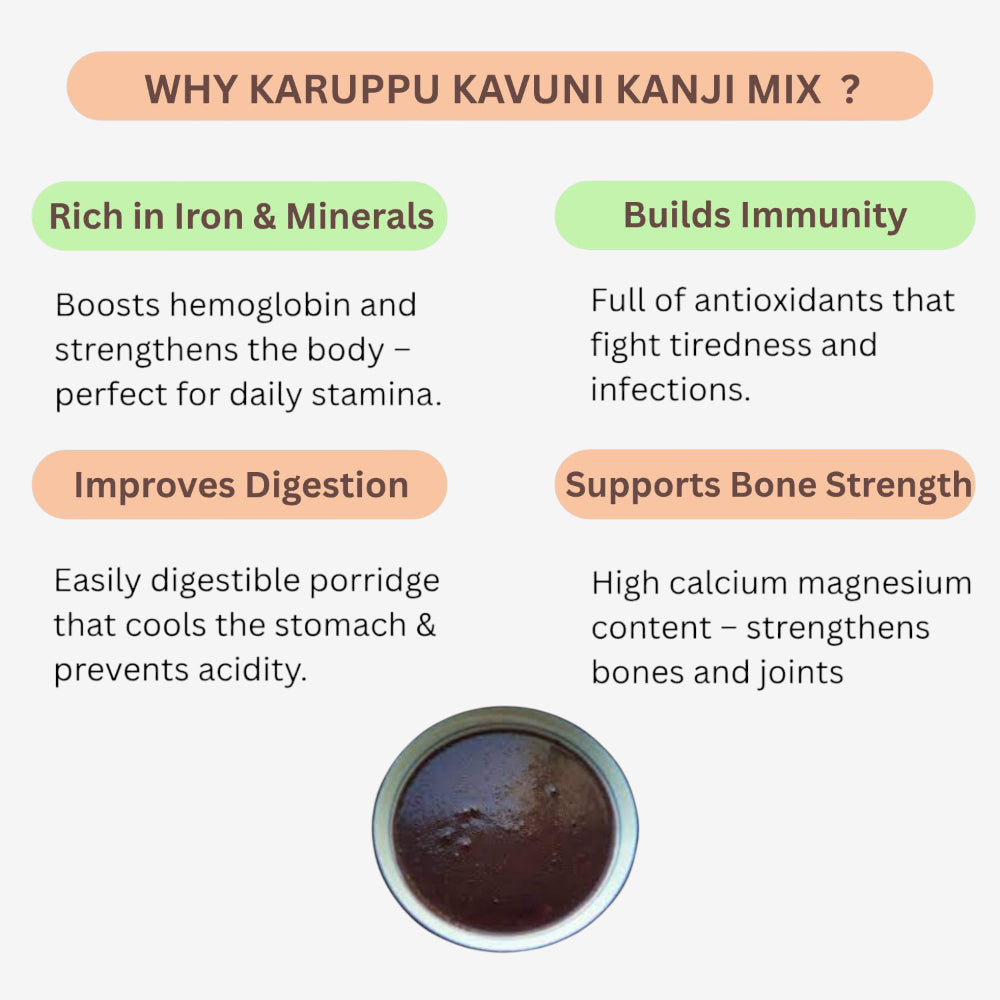 Benefits of Karupu Kavuni Kanji