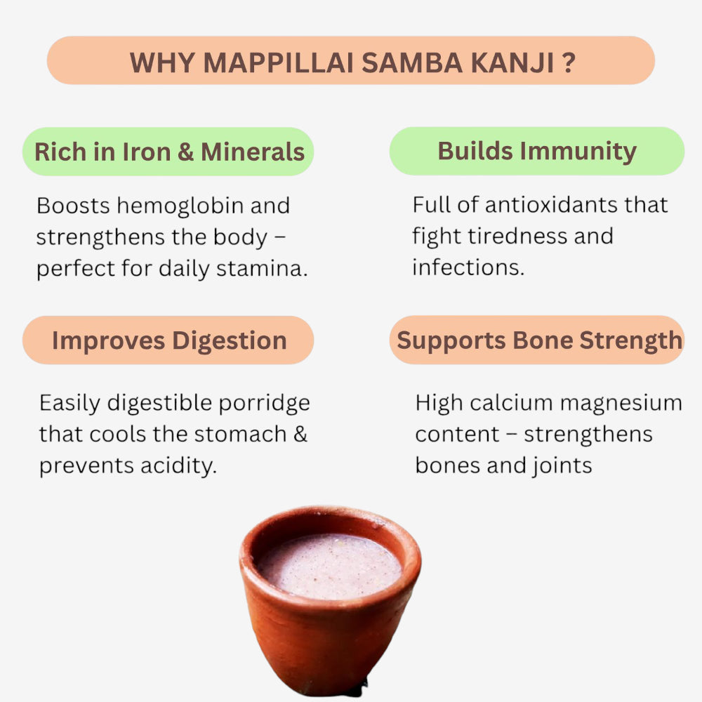 Benefits of Mapillai Samba Kanji