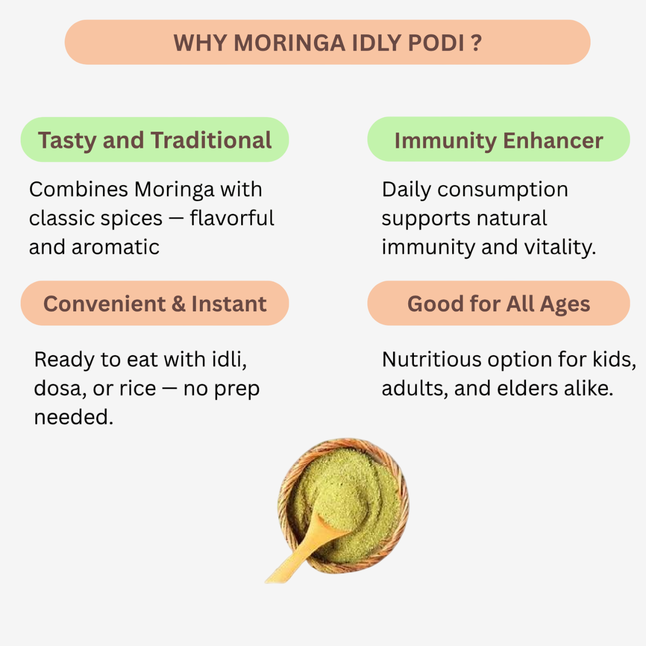 Benefits of Moringa Idlly Podi
