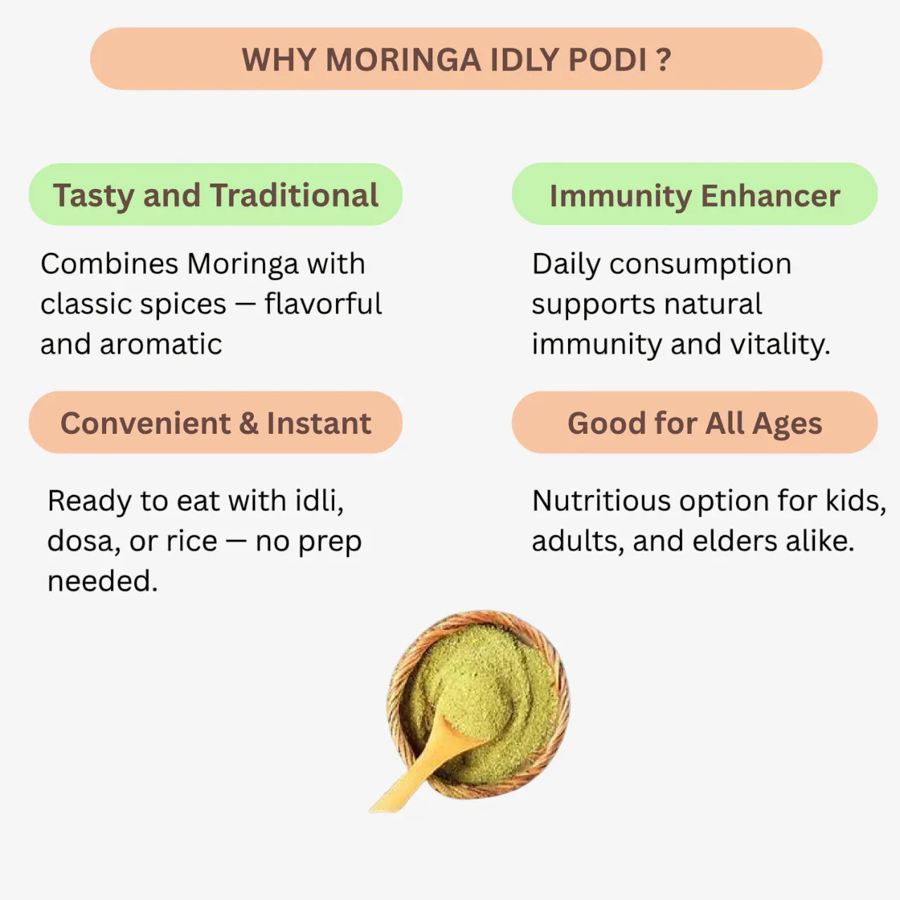 Intake Moringa Idly Podi / Idly Dosa Podi / Moringa Podi - 200 g - Orgoshops
