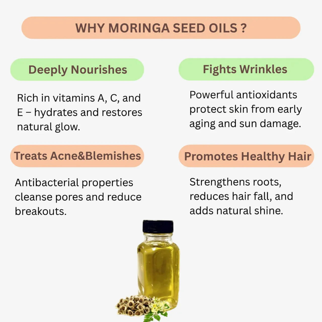 Veena Moringa Seed Oils - 60ml - Orgoshops