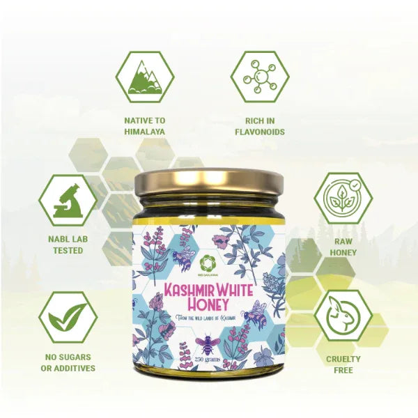Neo Sanjivani Kashmir White Honey / Himalayan Raw Honey / Kashmir Honey - 250g - Orgoshops