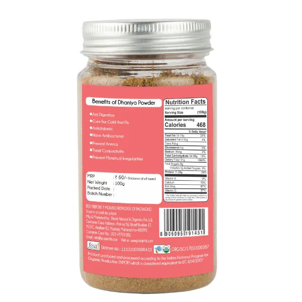Benefits of Organic Dhaniya Powder