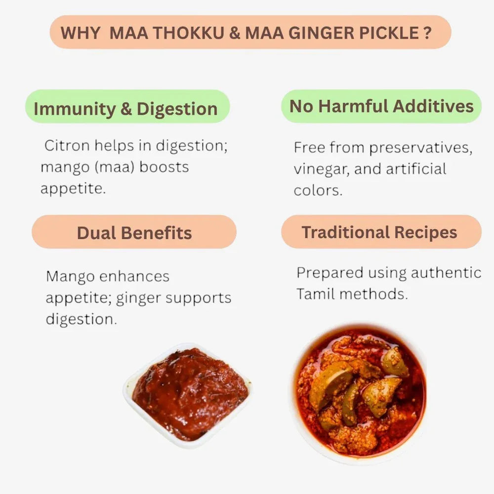 Yamini Foods Maa Thokku Orugai / Ginger Pickle / Orugai - 500 g (Pack of 2) - Orgoshops