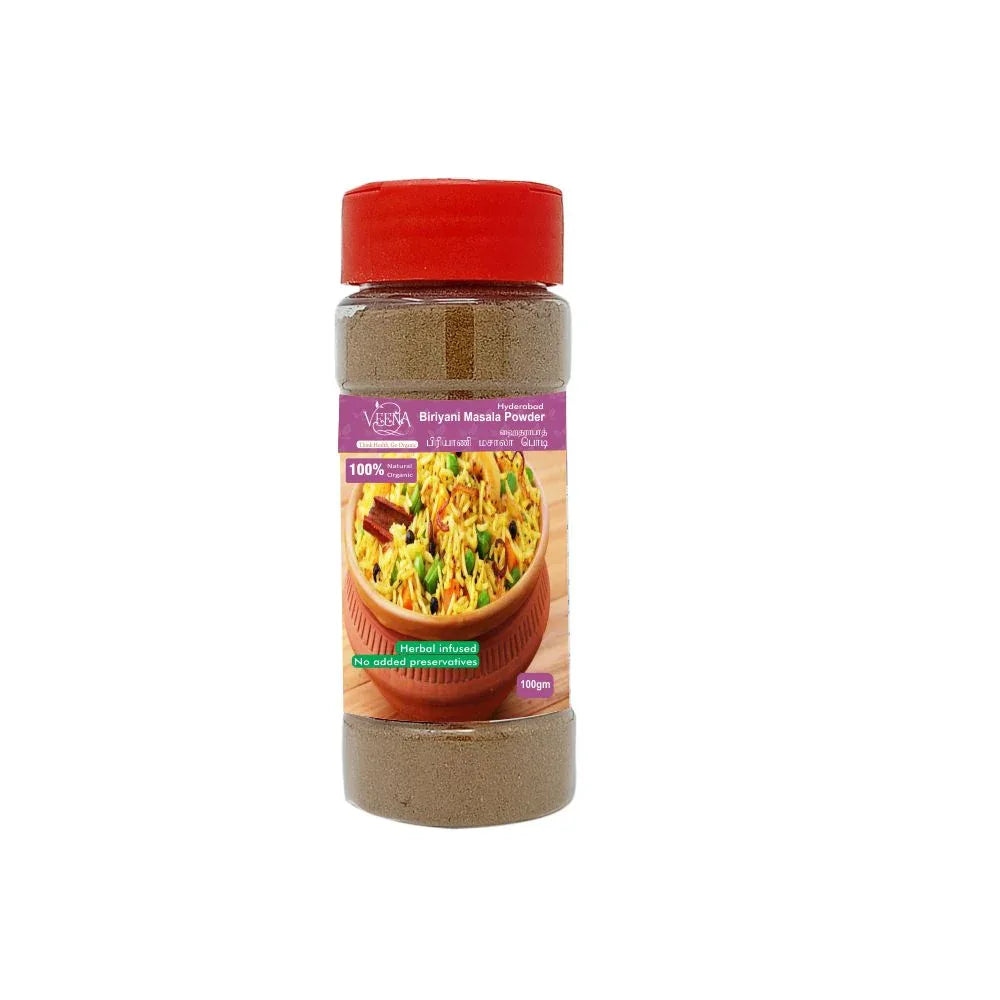 Veena : Products Hyderabad Biriyani Masala powder - 100 g (Pack of 2) - Orgoshops