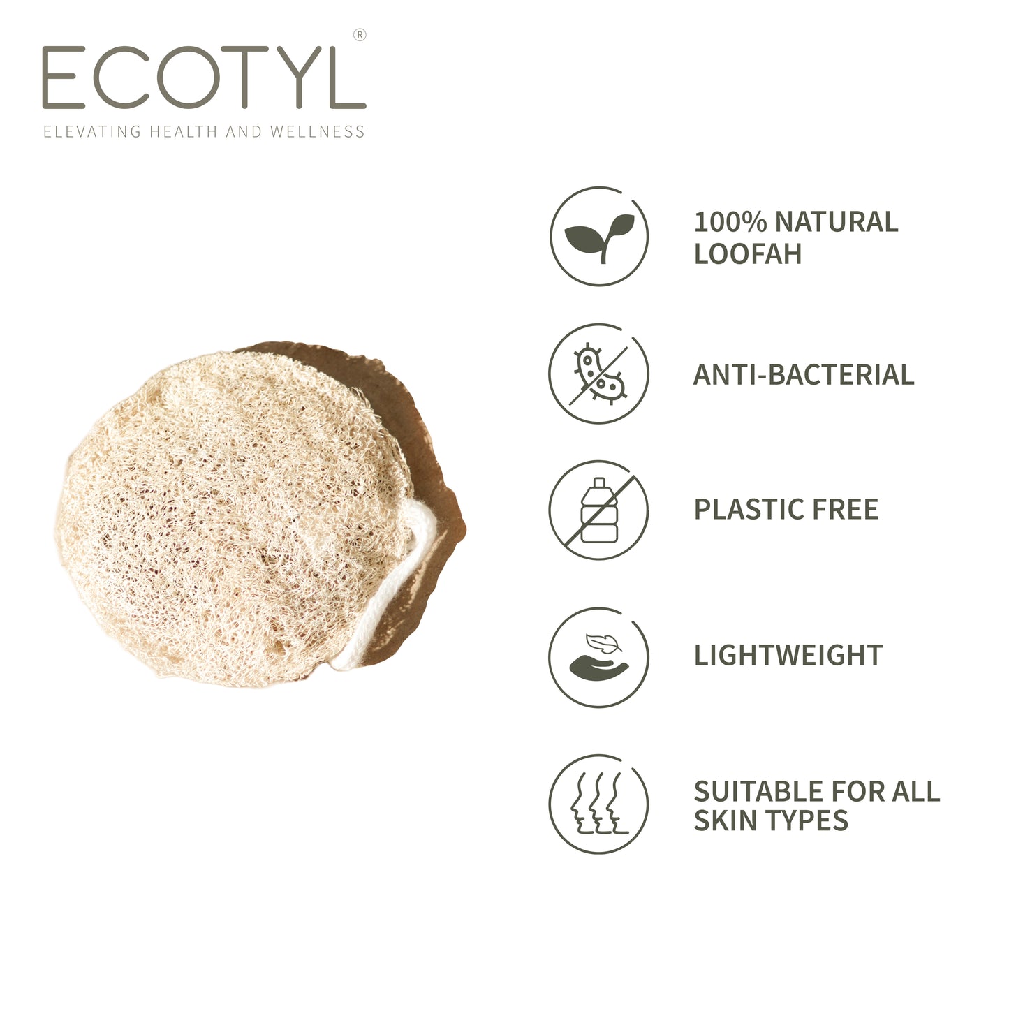 Ecotyl Body Loofah | For Gentle Exfoliation | Natural Loofah - Set of 2