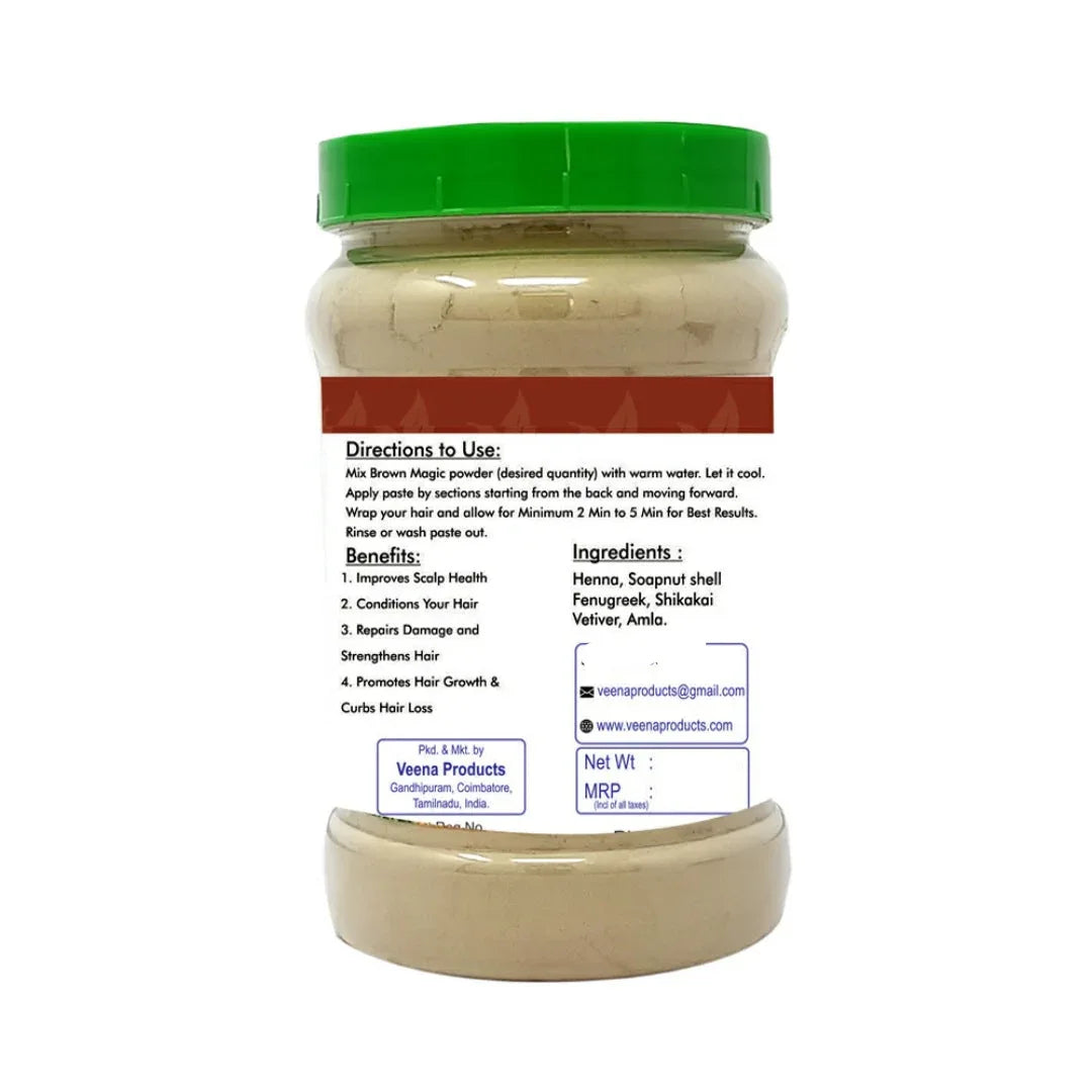 Veena Brown Magic Hair Wash Powder - 200g - Orgoshops