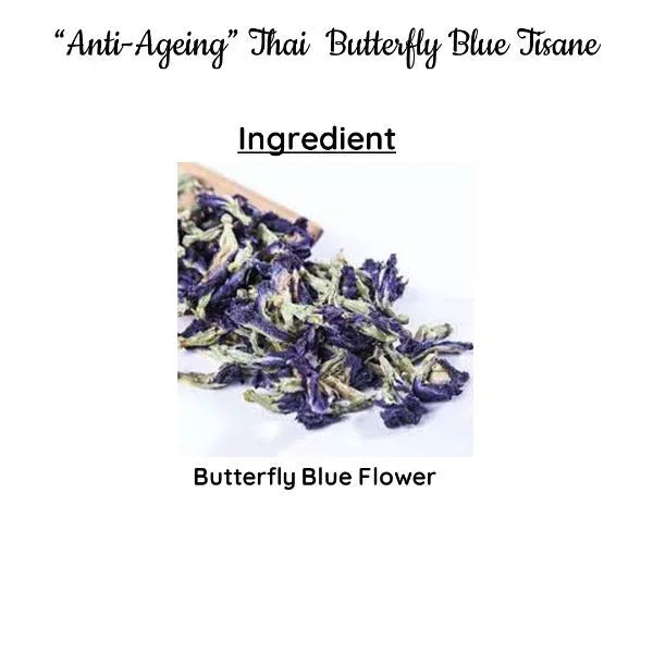 Anti-Ageing Thai Butterfly Blue Tisane | Natural Teas | Makes 25 Cups - Orgoshops
