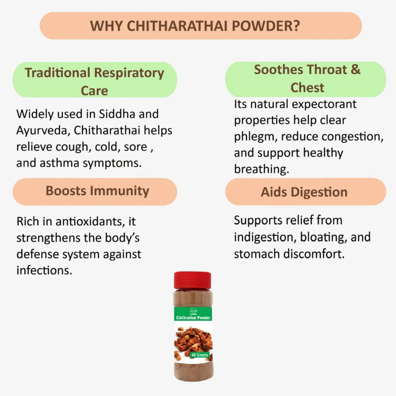 Veena Chithirathai Powder - 60g ( Pack of 3 ) - Orgoshops