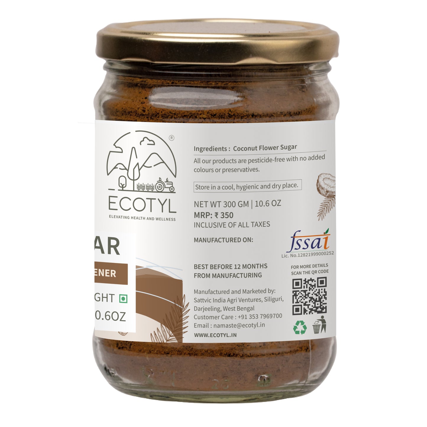Ecotyl Coconut Sugar | Blossom Sugar | Natural Sweetener - 300g