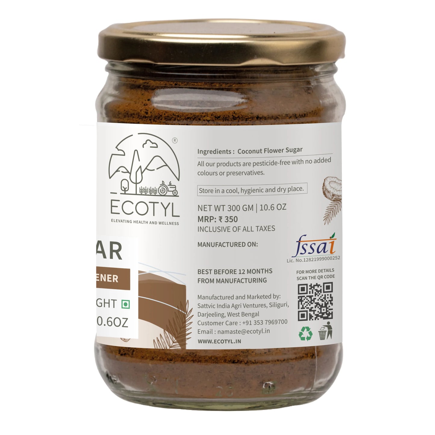 Ecotyl Coconut Sugar | Blossom Sugar | Natural Sweetener - 300g - Orgoshops