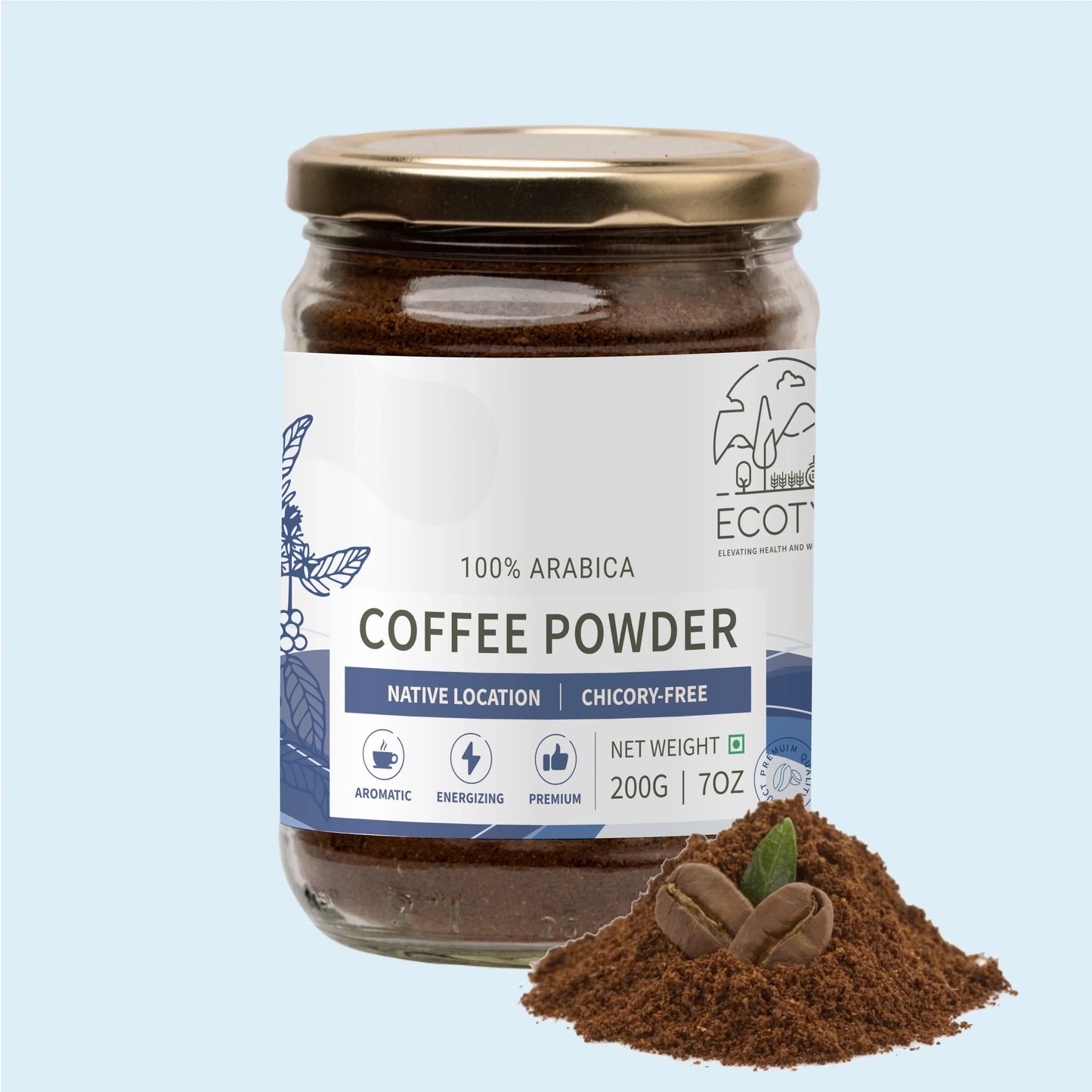 Ecotyl Coffee Powder | 100% Arabica | Strong Flavour & Rich Aroma - 200g - Orgoshops