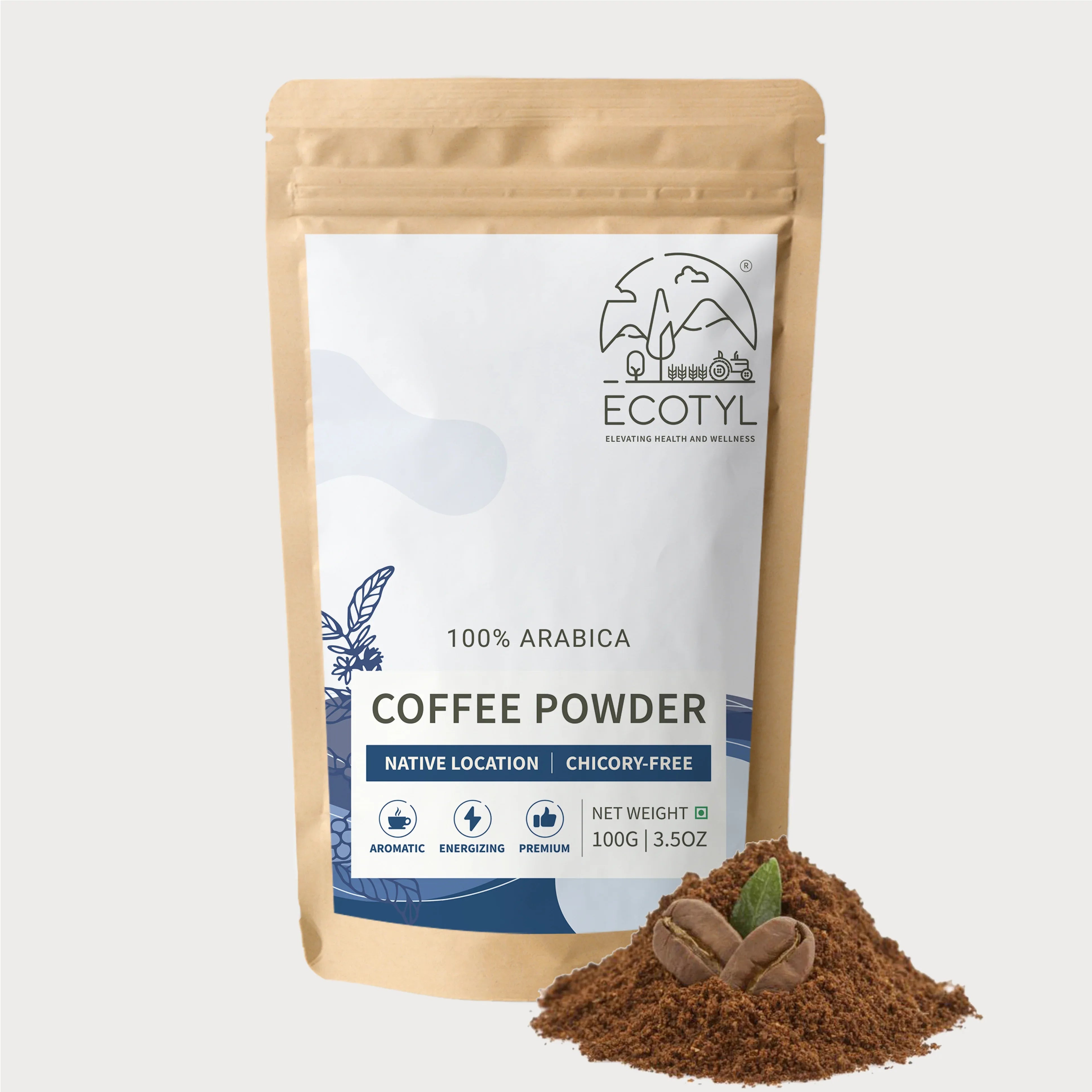 Ecotyl Coffee Powder | 100% Arabica | Strong Flavour & Rich Aroma - 100g - Orgoshops