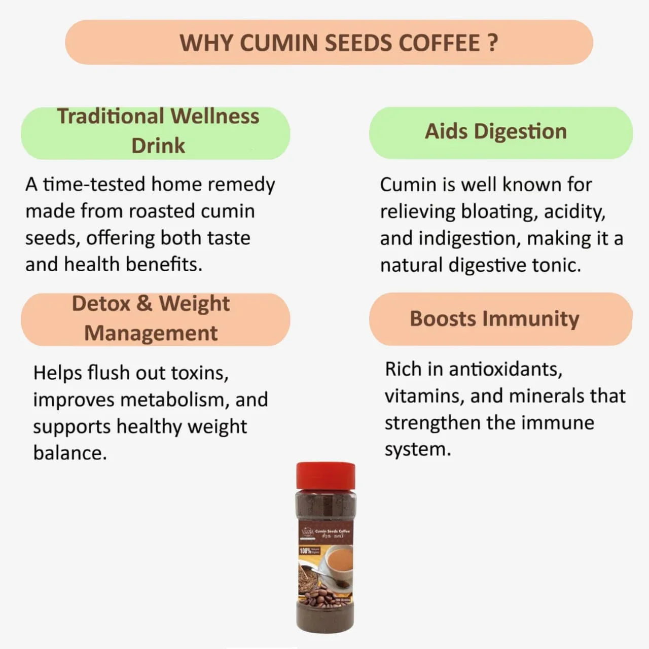 Cumin Seeds Coffee - 100g ( Pack of 2 ) - Orgoshops