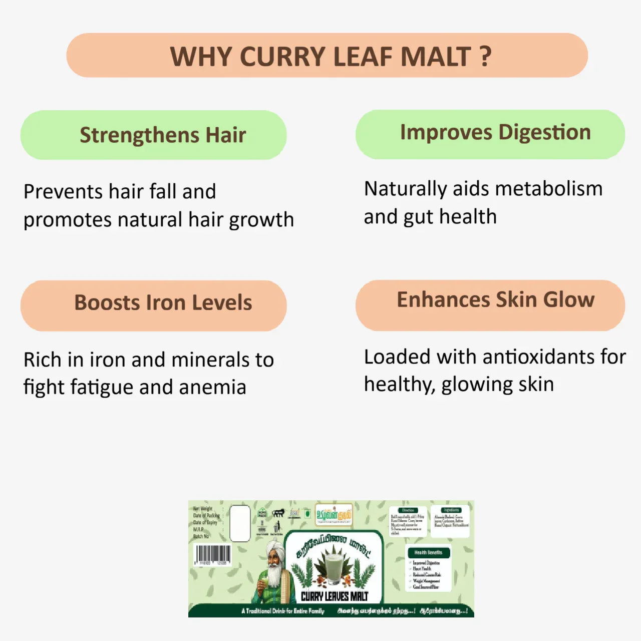 Karai Uzhavan Kudil Karuveppilai Malt - 125g - Orgoshops