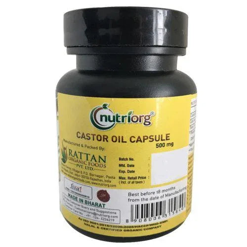 Nutriorg Castor Oil Soft Gel - 60 Capsule - Orgoshops