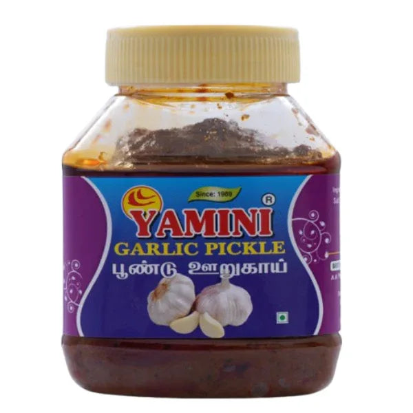 Yamini Foods Garlic Pickle / Ginger Pickle / Poondu Orugai - 500 g (Pack of 2) - Orgoshops