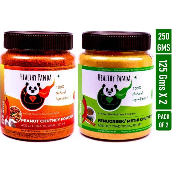 Combo Pack Of Peanut and Fenugreek Chutney Powder - 250 g (125g Pack of 2) - Orgoshops